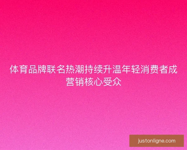 体育品牌联名热潮持续升温年轻消费者成营销核心受众