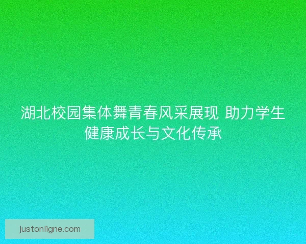 湖北校园集体舞青春风采展现 助力学生健康成长与文化传承