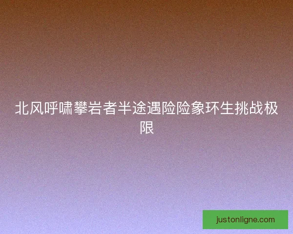 北风呼啸攀岩者半途遇险险象环生挑战极限