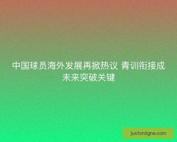 中国球员海外发展再掀热议 青训衔接成未来突破关键